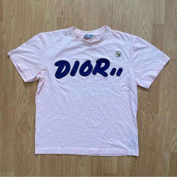 Christian Dior X KAWS Graphic Tee Pink T-Shirt Kim Jones L - Picture 3 of 9